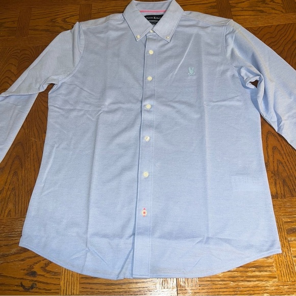 Psycho Bunny Men's Astor Long Sleeve Pima Cotton Pique Button Shirt Sz S Casual - Picture 5 of 13